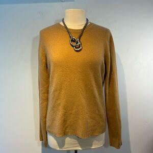 Isaac Mizrahi Camel Crew Neck Sweater 100% Cashmere - Size L